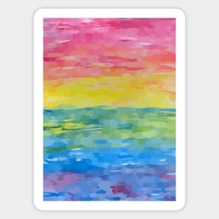 Abstract Colorful Rainbow Sunset Stripes Sticker